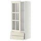METOD / MAXIMERA Wall cabinet w glass door/2 drawers, white/Bodbyn off-white, 40x100 cm