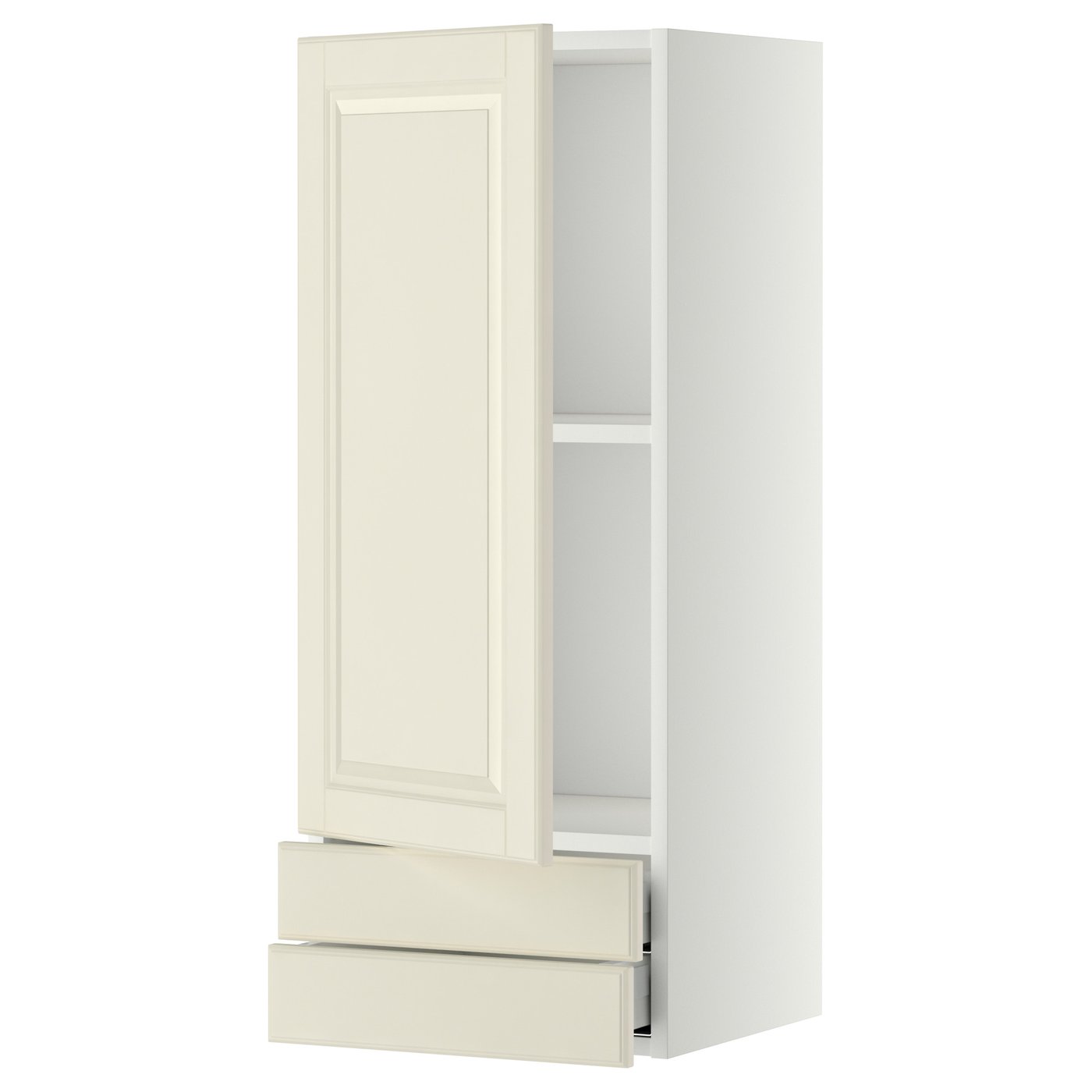 IKEA METOD Wall cabinet with door and 2 drawers 40x100 cm BODBYN off-white