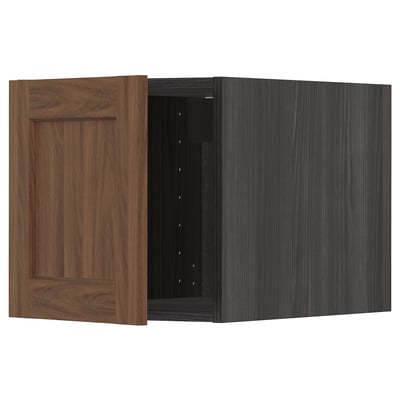 METOD Top cabinet, black Enköping/brown walnut effect, 40x40 cm