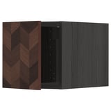 METOD Top cabinet, black Hasslarp/brown patterned, 40x40 cm