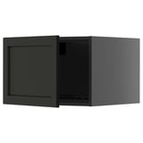 METOD Top cabinet for fridge/freezer, black-grey/Lerhyttan black stained, 60x40 cm
