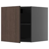 METOD Top cabinet for fridge/freezer, black-grey/Sinarp brown, 60x60 cm
