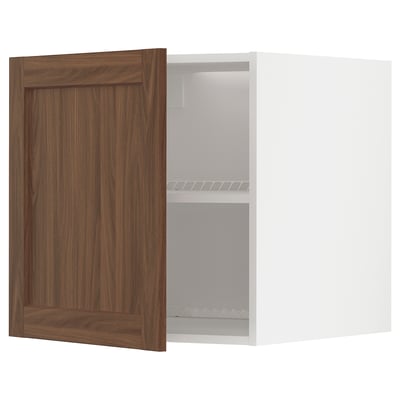 METOD Top cabinet for fridge/freezer, white Enköping/brown walnut effect, 60x60 cm