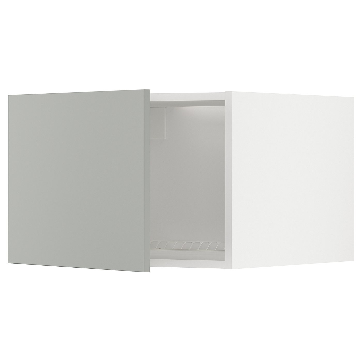 IKEA METOD Top cabinet for fridge/freezer 60x40 cm HAVSTORP light grey/white