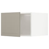 METOD Top cabinet for fridge/freezer, white/Stensund beige, 60x40 cm