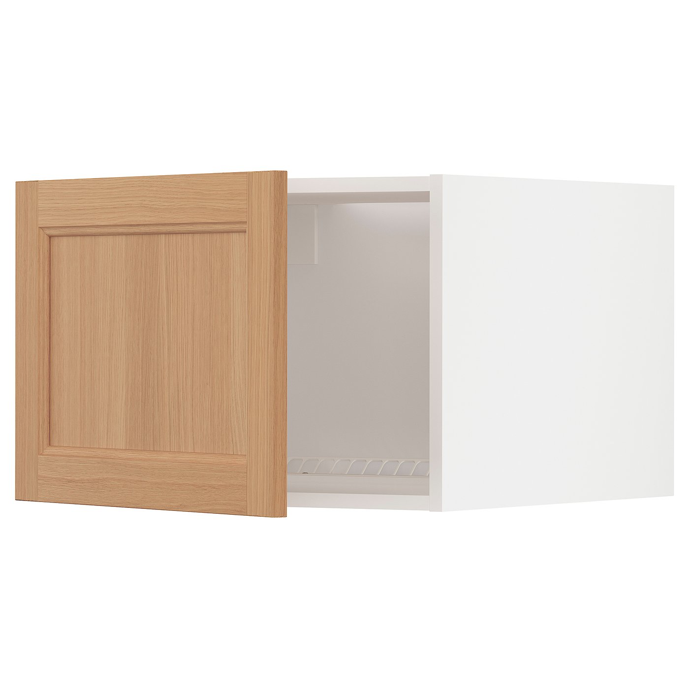 IKEA METOD Top cabinet for fridge/freezer 60x40 cm VEDHAMN oak/white