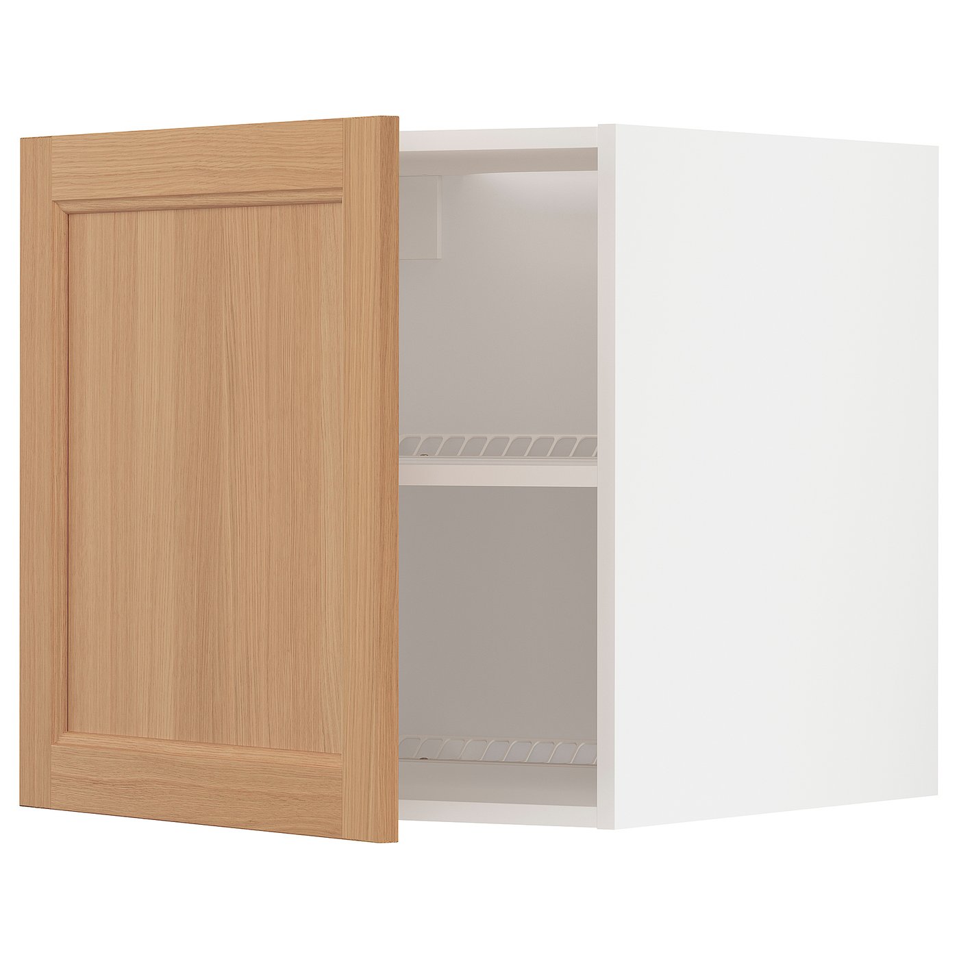 IKEA METOD Top cabinet for fridge/freezer 60x60 cm VEDHAMN oak/white