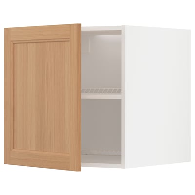 METOD Top cabinet for fridge/freezer, white/Vedhamn oak, 60x60 cm