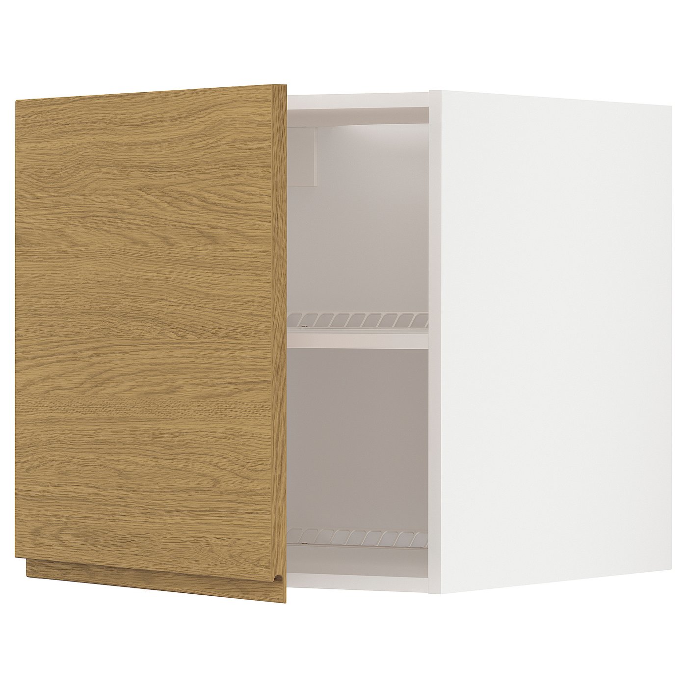 IKEA METOD Top cabinet for fridge/freezer 60x60 cm VOXTORP Oak effect/white