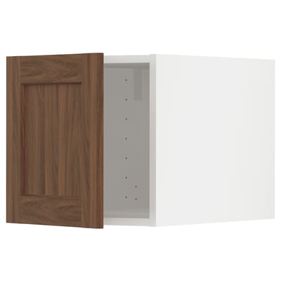 METOD Top cabinet, white Enköping/brown walnut effect, 40x40 cm