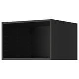 Black METOD kitchen cabinet. Rectangular, pre-drilled holes for adjustable shelves.