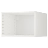 This is a white METOD top cabinet for fridge/freezer with ventilated panels.