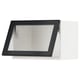 METOD Wall cab horiz gls door w push-open, white/Hejsta anthracite reeded glass, 60x40 cm