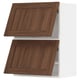 METOD Wall cab horizo 2 doors w push-open, white Enköping/brown walnut effect, 60x80 cm