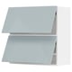 METOD Wall cab horizo 2 doors w push-open, white/Kallarp light grey-blue, 80x80 cm