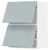 METOD Wall cab horizo 2 doors w push-open, white/Kallarp light grey-blue, 60x80 cm