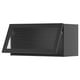 METOD Wall cab horizontal w glass door, black-grey/Hejsta anthracite reeded glass, 80x40 cm