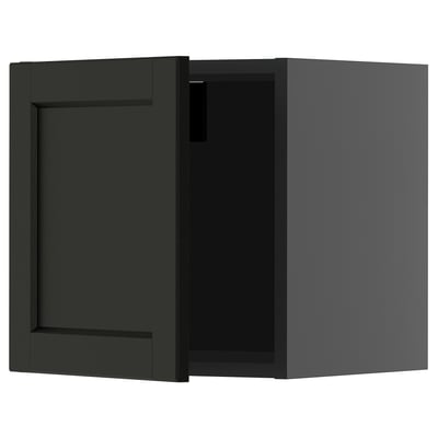 METOD Wall cabinet, black-grey/Lerhyttan black stained, 40x40 cm