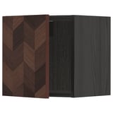 METOD Wall cabinet, black Hasslarp/brown patterned, 40x40 cm