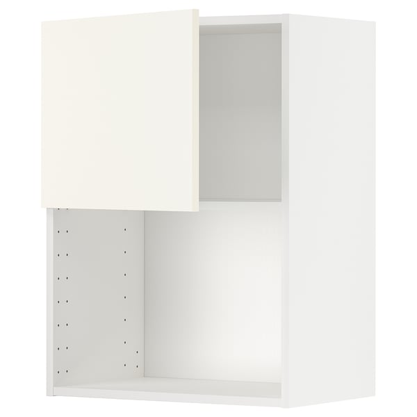 METOD Wall cabinet for microwave oven, white/Vallstena white, 60x80 cm