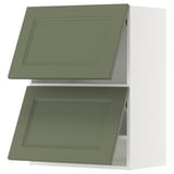 METOD Wall cabinet horizontal w 2 doors, white/Axstad grey-green, 60x80 cm