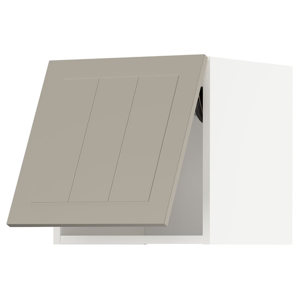 METOD Wall cabinet horizontal w push-open, white/Stensund beige, 40x40 cm