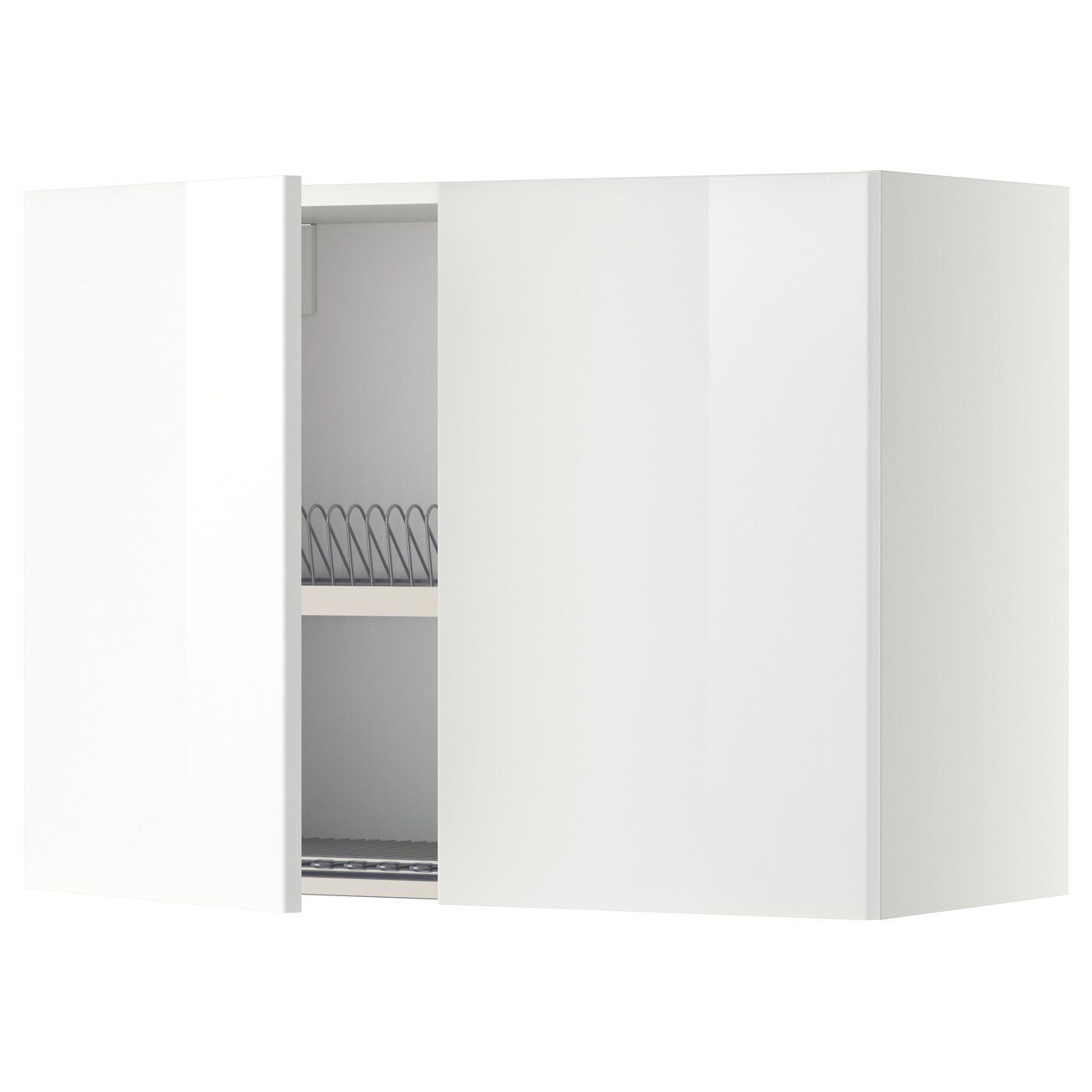 IKEA METOD Wall cabinet with dish drainer 80x60 cm RINGHULT white
