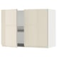 METOD Wall cabinet w dish drainer/2 doors, white/Voxtorp high-gloss light beige, 80x60 cm