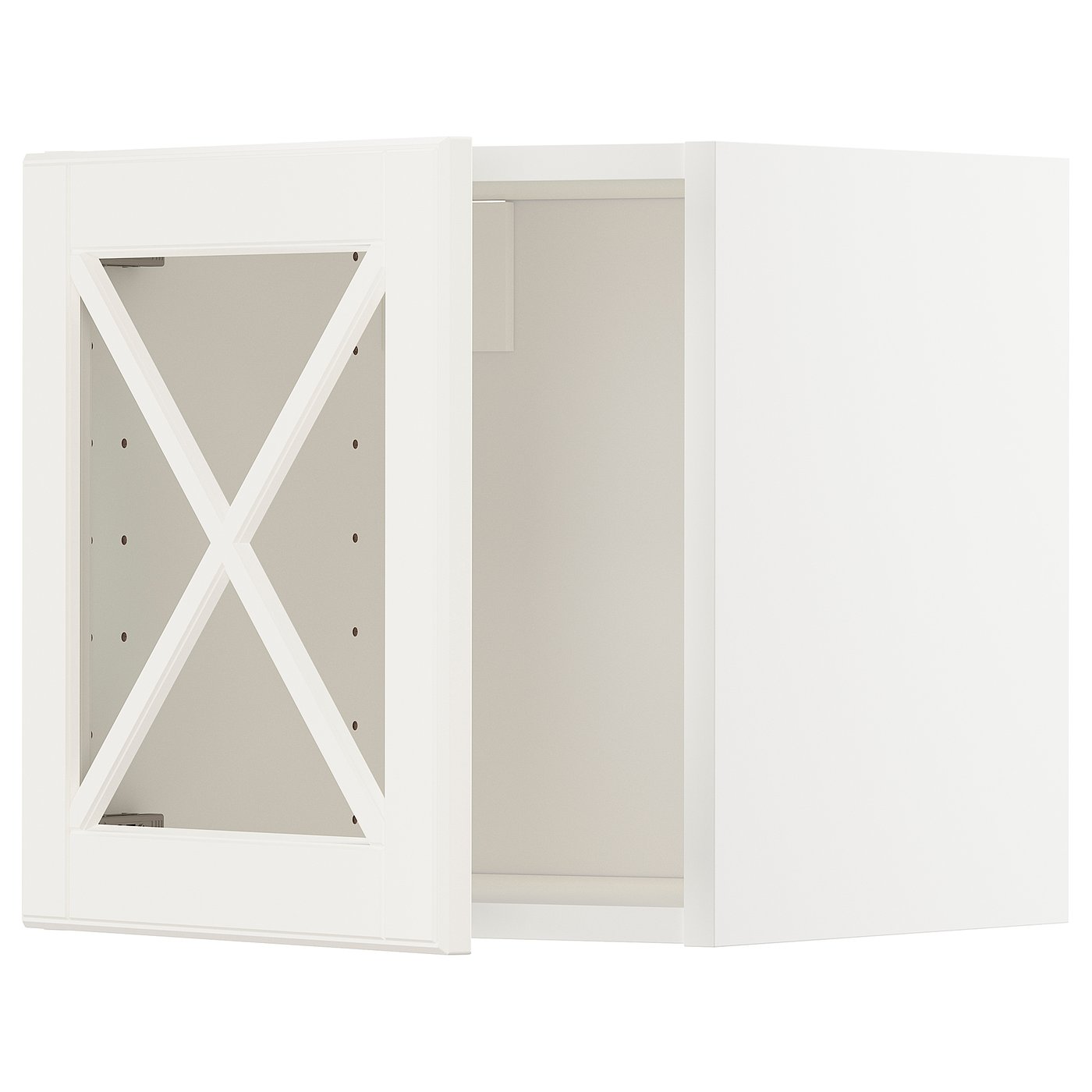 IKEA METOD Wall cabinet with shelves and glass door 40x40 cm BODBYN off-white
