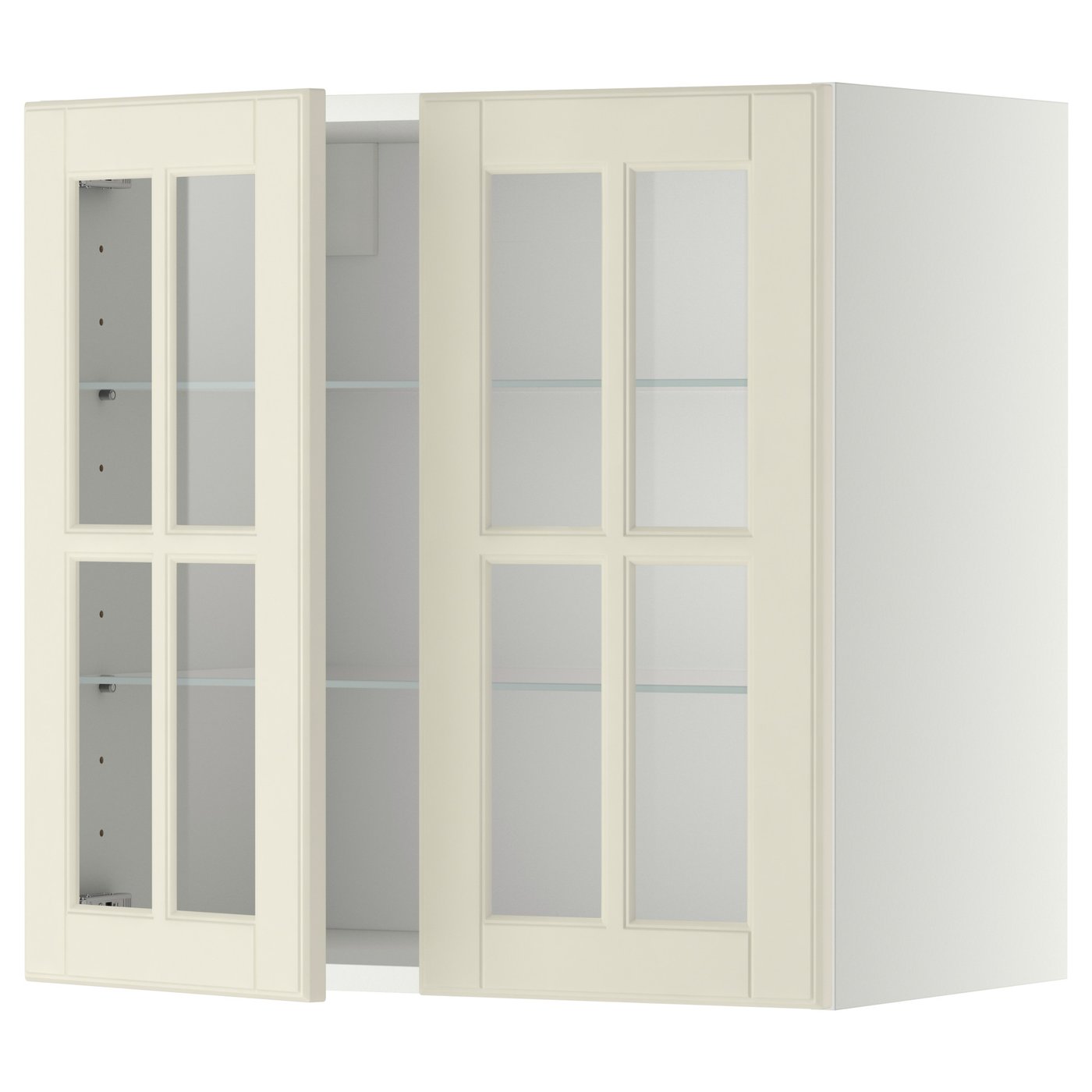 IKEA METOD Wall cabinet with shelves and glass doors 60x60 cm BODBYN off-white