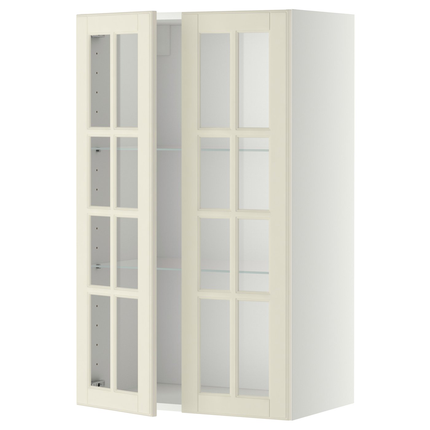 IKEA METOD Wall cabinet with shelves and glass door 60x100 cm BODBYN off-white