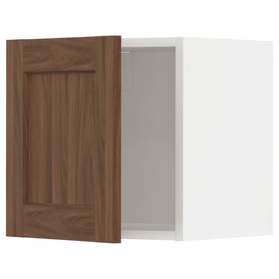 METOD Wall cabinet, white Enköping/brown walnut effect, 40x40 cm