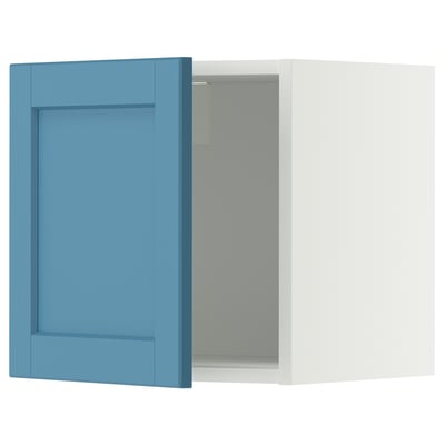 METOD Wall cabinet, white/Lerhyttan blue, 40x40 cm