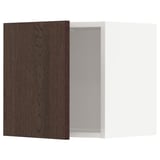 METOD Wall cabinet, white/Sinarp brown, 40x40 cm