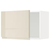 METOD Wall cabinet, white/Voxtorp high-gloss light beige, 60x40 cm
