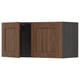METOD Wall cabinet with 2 doors, black Enköping/brown walnut effect, 80x40 cm