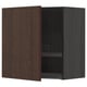 METOD Wall cabinet with dish drainer, black/Sinarp brown, 60x60 cm