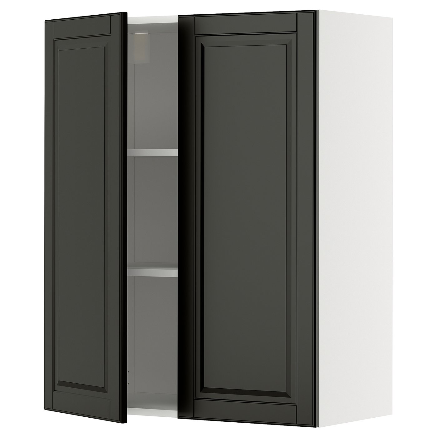 IKEA METOD Wall cabinet with shelves 80x100 cm BODBYN black/white