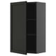 METOD Wall cabinet with shelves, black-grey/Lerhyttan black stained, 60x100 cm
