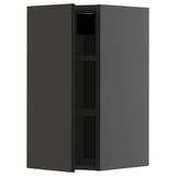 METOD Wall cabinet with shelves, black-grey/Nickebo matt anthracite, 30x60 cm