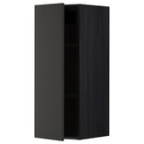 METOD Wall cabinet with shelves, black/Nickebo matt anthracite, 30x80 cm