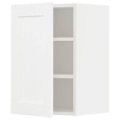 White METOD kitchen cabinet with shelves; simple, modern design.