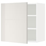 METOD Wall cabinet with shelves, white/Ringhult light grey, 60x60 cm