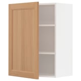 METOD Wall cabinet with shelves, white/Vedhamn oak, 60x80 cm