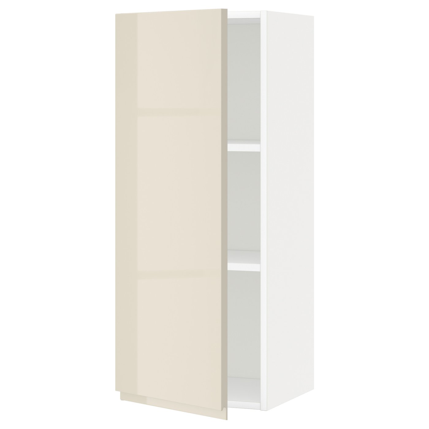 IKEA METOD Wall cabinet 40x100 cm VOXTORP High-gloss light beige