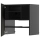 METOD Wall cb f extr hood w shlf/door, black-grey/Nickebo matt anthracite, 60x60 cm