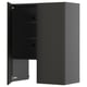 METOD Wall cb f extr hood w shlf/door, black-grey/Nickebo matt anthracite, 80x100 cm