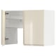 METOD Wall cb f extr hood w shlf/door, white/Voxtorp high-gloss light beige, 80x60 cm