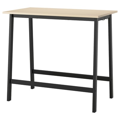 MITTZON Conference table, birch veneer/black, 120x68x105 cm