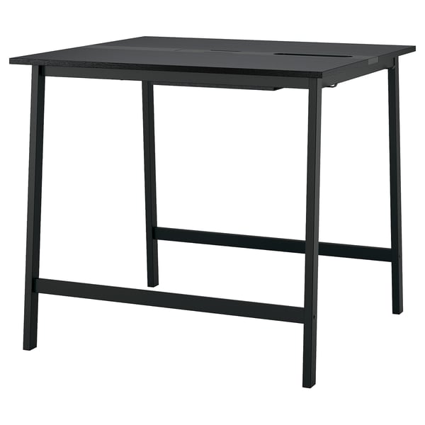 MITTZON Conference table, black stained ash veneer/black, 120x108x105 cm